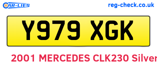 Y979XGK are the vehicle registration plates.