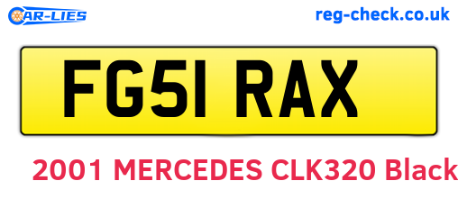 FG51RAX are the vehicle registration plates.