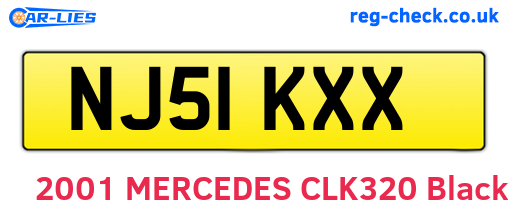 NJ51KXX are the vehicle registration plates.