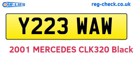 Y223WAW are the vehicle registration plates.