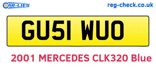 GU51WUO are the vehicle registration plates.