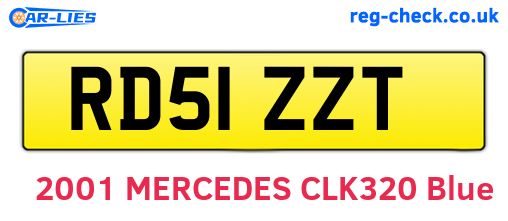 RD51ZZT are the vehicle registration plates.