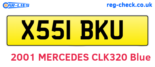 X551BKU are the vehicle registration plates.