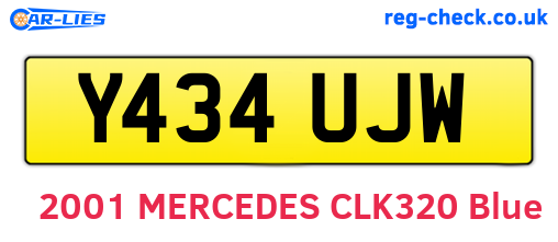 Y434UJW are the vehicle registration plates.