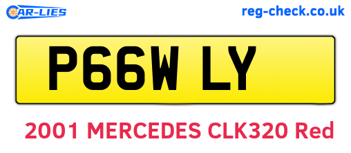 P66WLY are the vehicle registration plates.