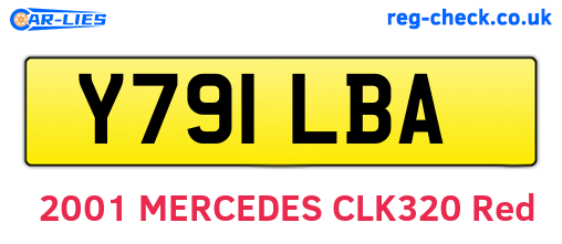 Y791LBA are the vehicle registration plates.