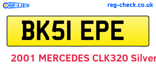 BK51EPE are the vehicle registration plates.