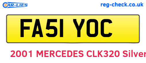 FA51YOC are the vehicle registration plates.