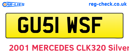 GU51WSF are the vehicle registration plates.