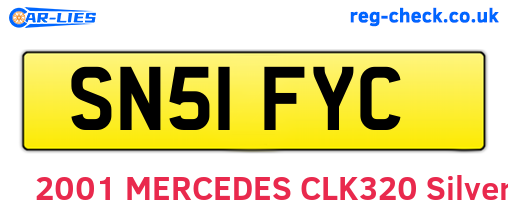 SN51FYC are the vehicle registration plates.