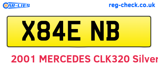 X84ENB are the vehicle registration plates.