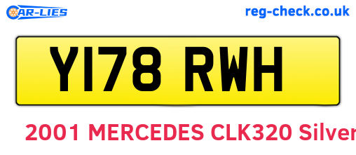 Y178RWH are the vehicle registration plates.