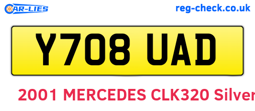 Y708UAD are the vehicle registration plates.