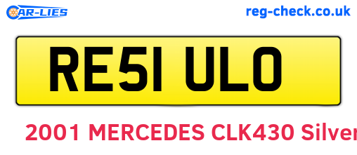 RE51ULO are the vehicle registration plates.