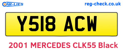 Y518ACW are the vehicle registration plates.
