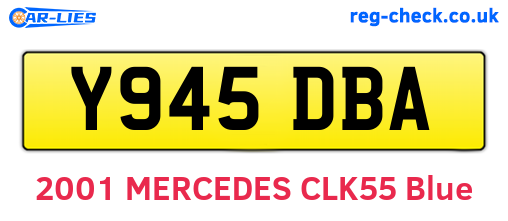 Y945DBA are the vehicle registration plates.