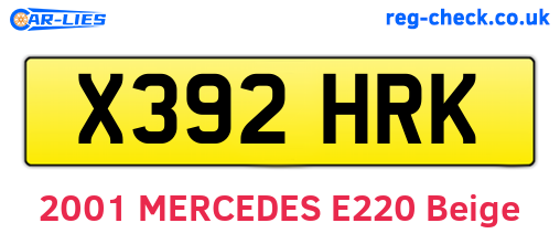 X392HRK are the vehicle registration plates.