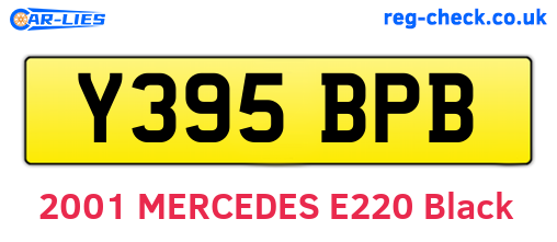 Y395BPB are the vehicle registration plates.