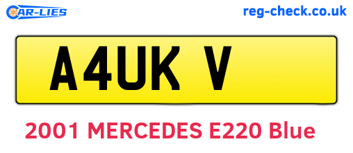 A4UKV are the vehicle registration plates.