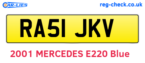 RA51JKV are the vehicle registration plates.