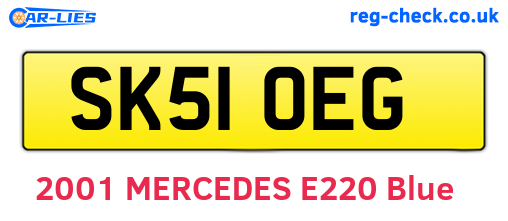 SK51OEG are the vehicle registration plates.