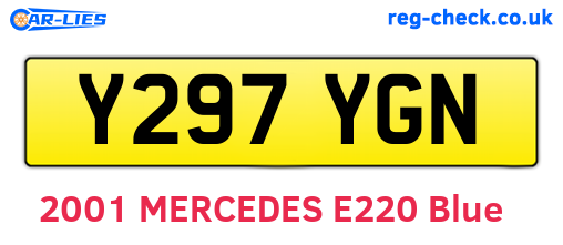 Y297YGN are the vehicle registration plates.