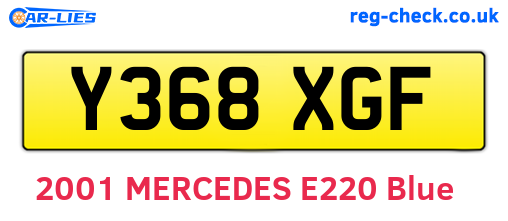 Y368XGF are the vehicle registration plates.
