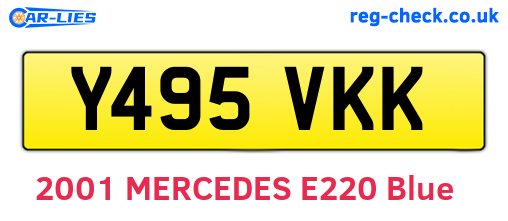 Y495VKK are the vehicle registration plates.