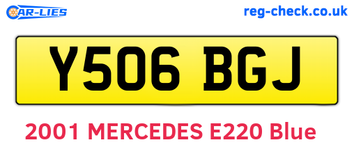 Y506BGJ are the vehicle registration plates.