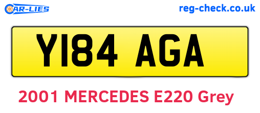 Y184AGA are the vehicle registration plates.
