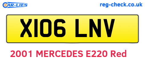 X106LNV are the vehicle registration plates.