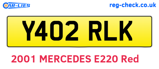 Y402RLK are the vehicle registration plates.