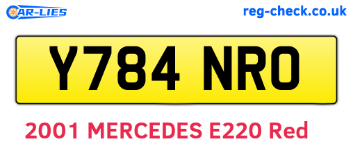 Y784NRO are the vehicle registration plates.