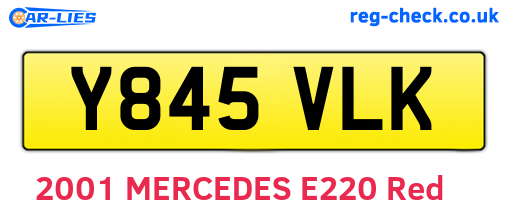 Y845VLK are the vehicle registration plates.