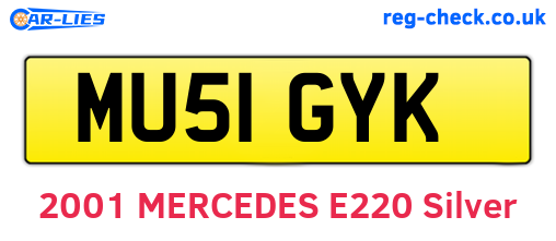 MU51GYK are the vehicle registration plates.