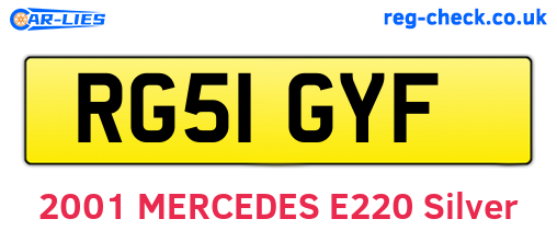 RG51GYF are the vehicle registration plates.