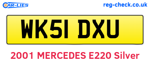 WK51DXU are the vehicle registration plates.