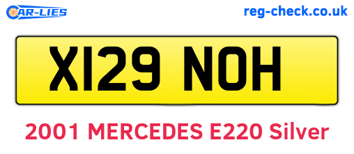 X129NOH are the vehicle registration plates.