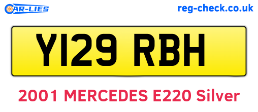 Y129RBH are the vehicle registration plates.