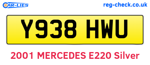 Y938HWU are the vehicle registration plates.