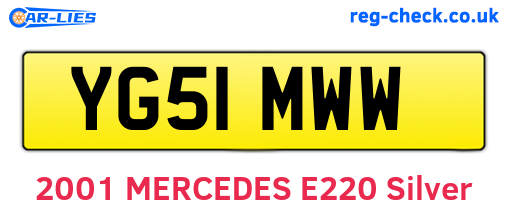 YG51MWW are the vehicle registration plates.
