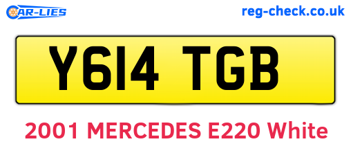 Y614TGB are the vehicle registration plates.