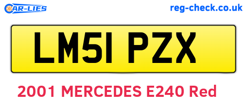 LM51PZX are the vehicle registration plates.