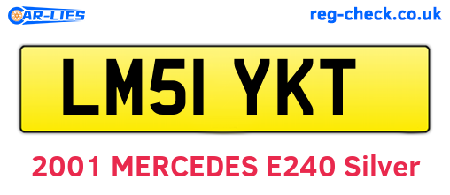 LM51YKT are the vehicle registration plates.