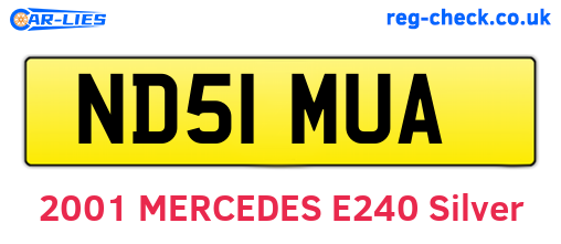 ND51MUA are the vehicle registration plates.
