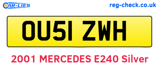 OU51ZWH are the vehicle registration plates.
