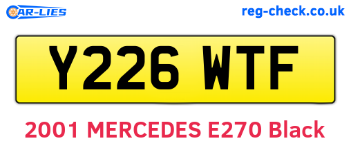 Y226WTF are the vehicle registration plates.