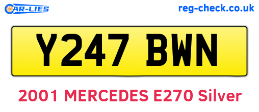 Y247BWN are the vehicle registration plates.