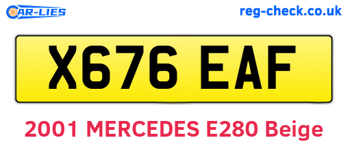X676EAF are the vehicle registration plates.