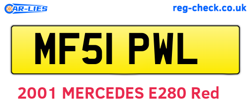 MF51PWL are the vehicle registration plates.